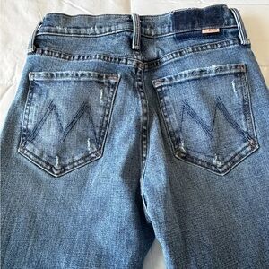 MOTHER Distressed Straight Leg Jeans Raw Hem Size 25